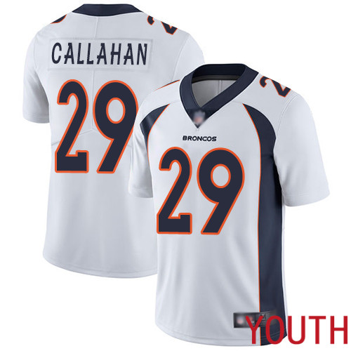 Youth Denver Broncos #29 Bryce Callahan White Vapor Untouchable Limited Player Football NFL Jersey->youth nfl jersey->Youth Jersey